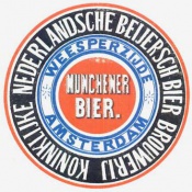 etiket van De Kon. Ned. Beiersch-Bierbrouwerij